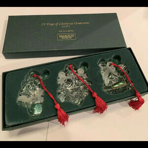Marquis Waterford Crystal 1st In Series Set Of 3 Ornaments 12 Days Of Christmas